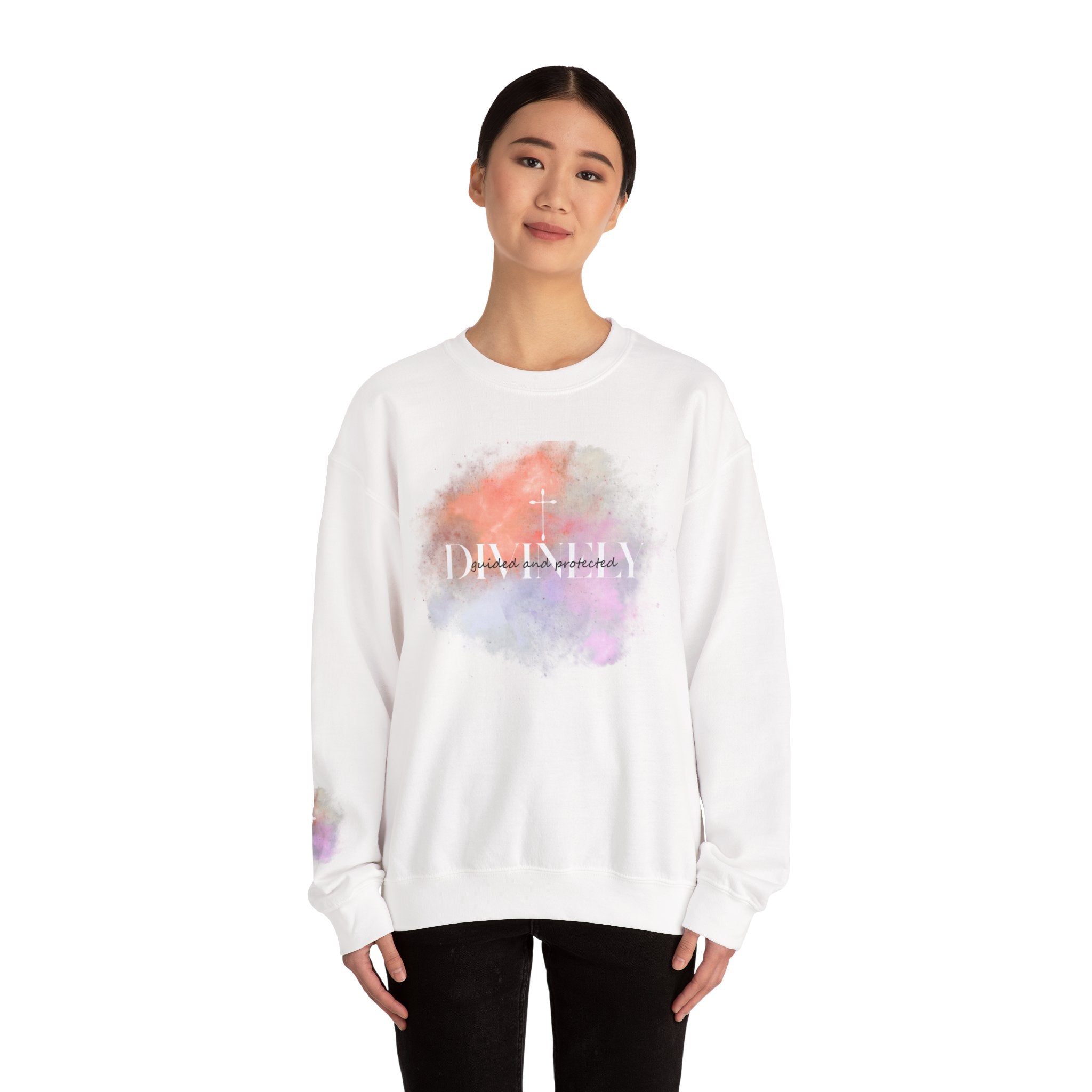 Divinely Guided and Protected – Faith Based Crewneck Sweatshirt Unisex