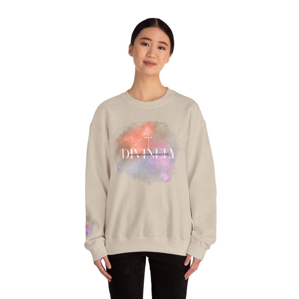 Divinely Guided and Protected – Faith Based Crewneck Sweatshirt Unisex